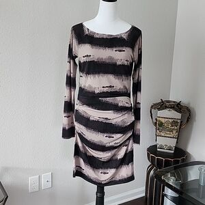 Rachel Rachel Roy Black Ruched Long Sleeve Dress